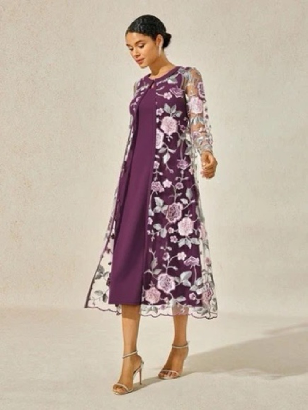 Lace Embroidered Floral Dress Set, M (8/10)